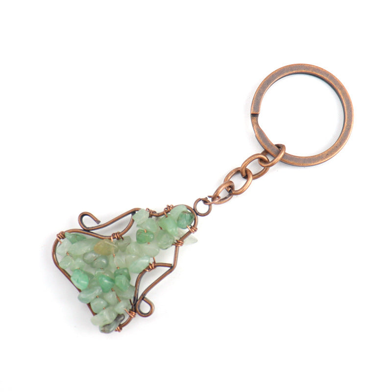 Wholesale Hand-wound Natural Crushed Stone Crystal Amethyst Keychain
